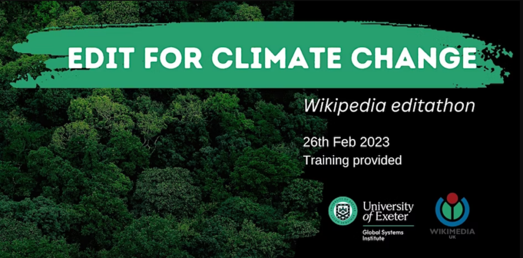 Edit for Climate Change: Wikipedia Editathon